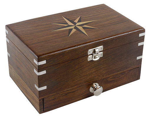 Wooden Star Design Jewellery Box